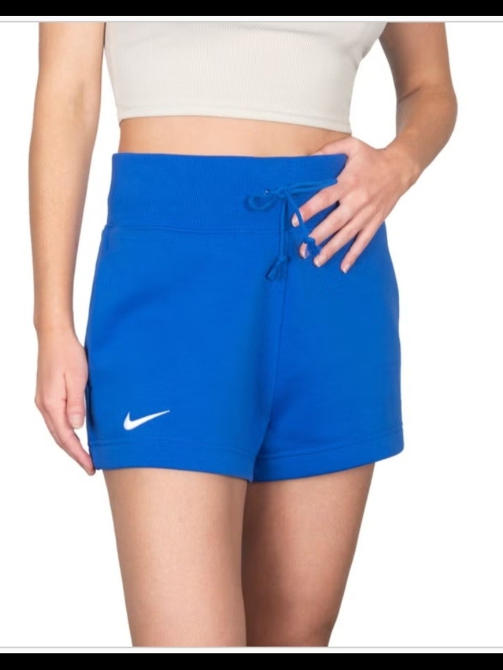 Nike Women's Royal Blue Fleece Drawstring Athletic Shorts